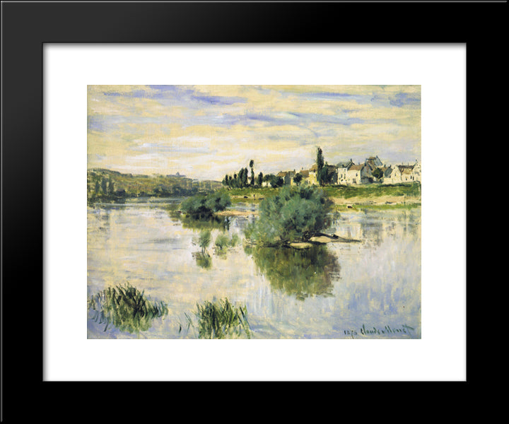 The Seine At Lavacourt 20x24 Black Modern Wood Framed Art Print Poster by Monet, Claude