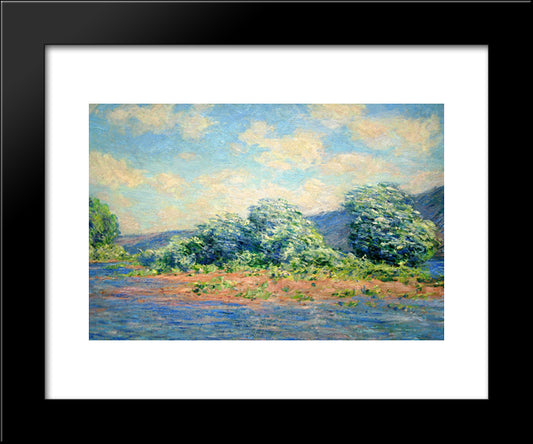 The Seine At Port-Villez 20x24 Black Modern Wood Framed Art Print Poster by Monet, Claude
