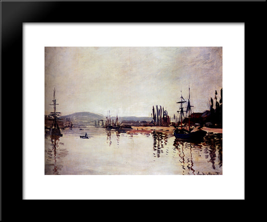The Seine Below Rouen 20x24 Black Modern Wood Framed Art Print Poster by Monet, Claude