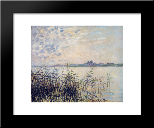 The Seine Near Argenteuil 20x24 Black Modern Wood Framed Art Print Poster by Monet, Claude