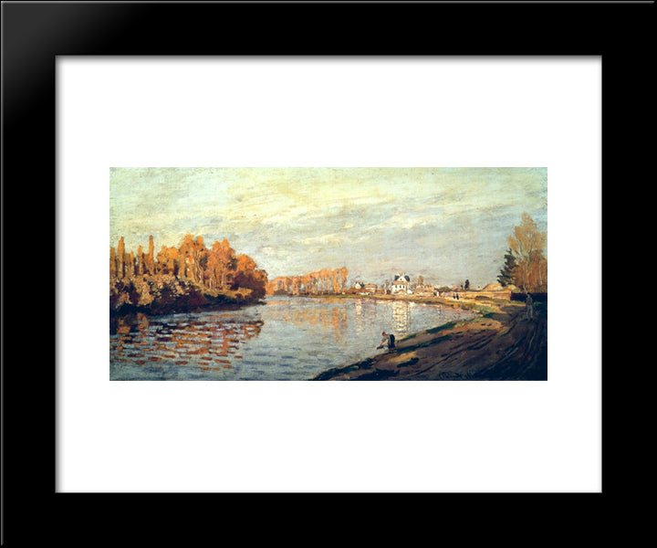 The Seine Near Bougival 20x24 Black Modern Wood Framed Art Print Poster by Monet, Claude