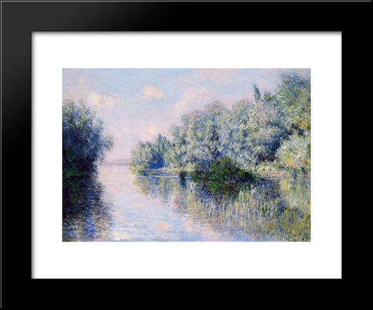 The Seine Near Giverny 20x24 Black Modern Wood Framed Art Print Poster by Monet, Claude