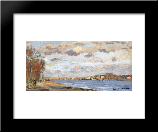 The Siene At Argentuil 20x24 Black Modern Wood Framed Art Print Poster by Monet, Claude