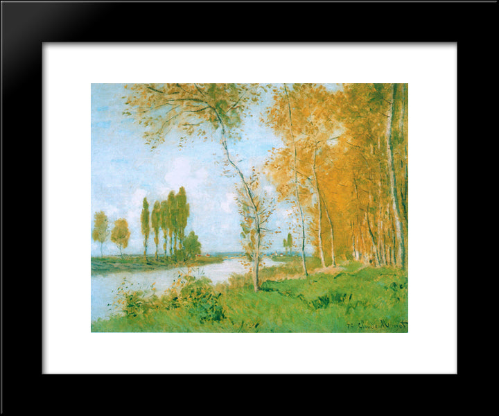 The Spring In Argentuil 20x24 Black Modern Wood Framed Art Print Poster by Monet, Claude
