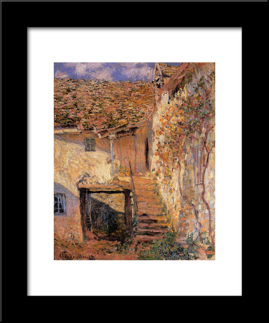 The Steps 20x24 Black Modern Wood Framed Art Print Poster by Monet, Claude