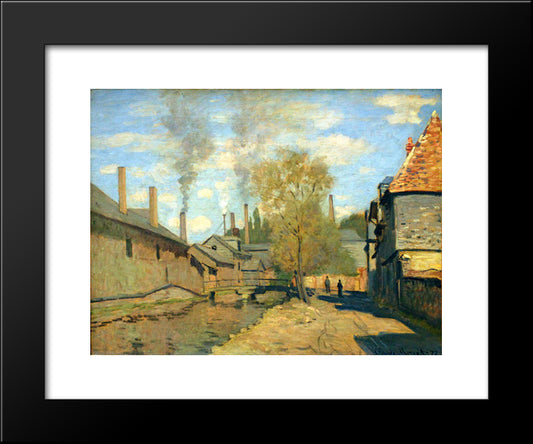 The Stream Of Robec At Rouen 20x24 Black Modern Wood Framed Art Print Poster by Monet, Claude