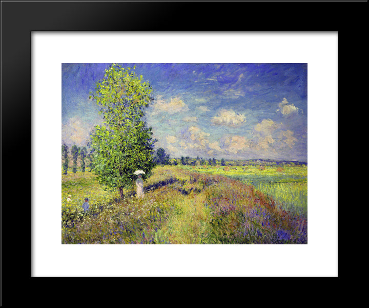 The Summer, Poppy Field 20x24 Black Modern Wood Framed Art Print Poster by Monet, Claude