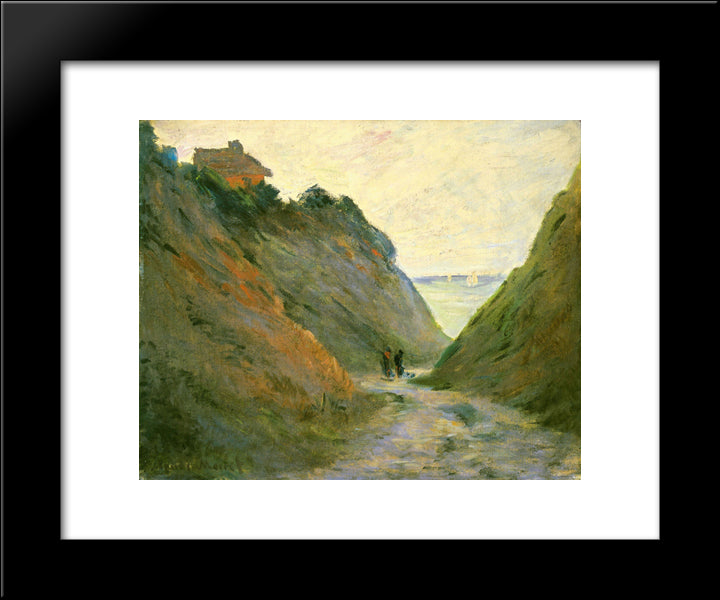 The Sunken Road In The Cliff At Varangeville 20x24 Black Modern Wood Framed Art Print Poster by Monet, Claude