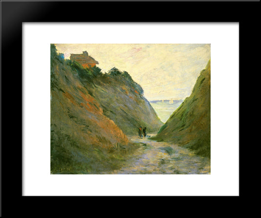 The Sunken Road In The Cliff At Varangeville 20x24 Black Modern Wood Framed Art Print Poster by Monet, Claude