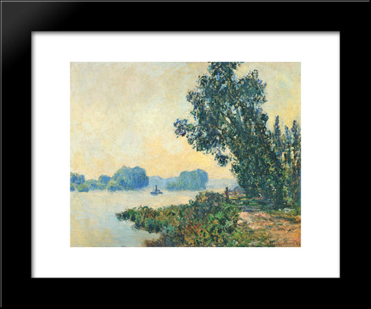 The Towpath At Granval 20x24 Black Modern Wood Framed Art Print Poster by Monet, Claude