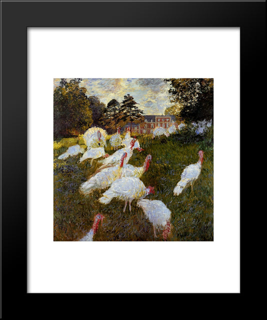 The Turkeys 20x24 Black Modern Wood Framed Art Print Poster by Monet, Claude