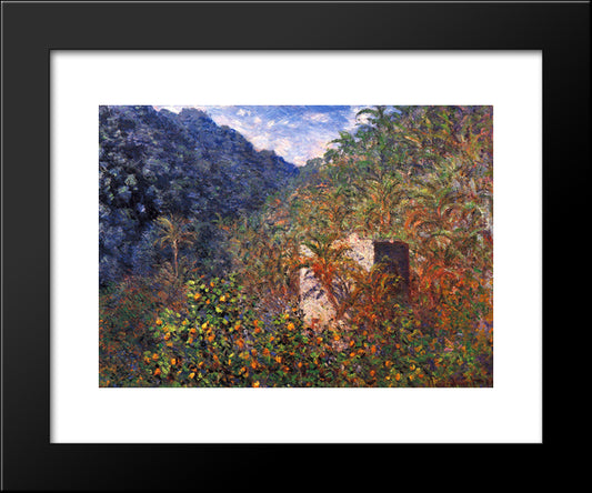 The Valley Of Sasso, Blue Effect 20x24 Black Modern Wood Framed Art Print Poster by Monet, Claude