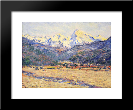 The Valley Of The Nervia 20x24 Black Modern Wood Framed Art Print Poster by Monet, Claude