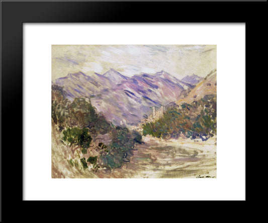 The Valley Of The Nervia With Dolceacqua 20x24 Black Modern Wood Framed Art Print Poster by Monet, Claude