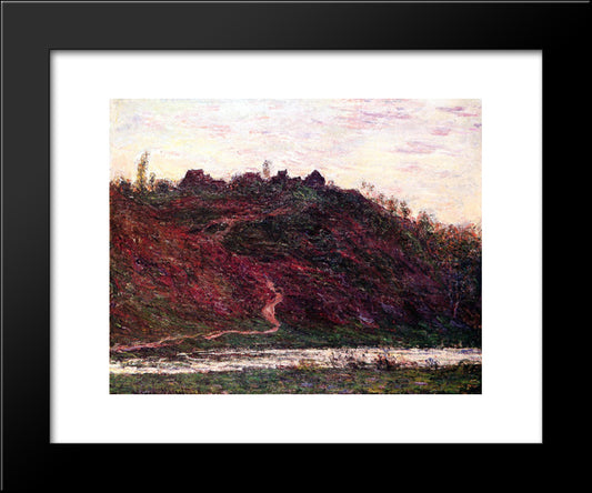 The Village Of La Coche-Blond, Evening 20x24 Black Modern Wood Framed Art Print Poster by Monet, Claude