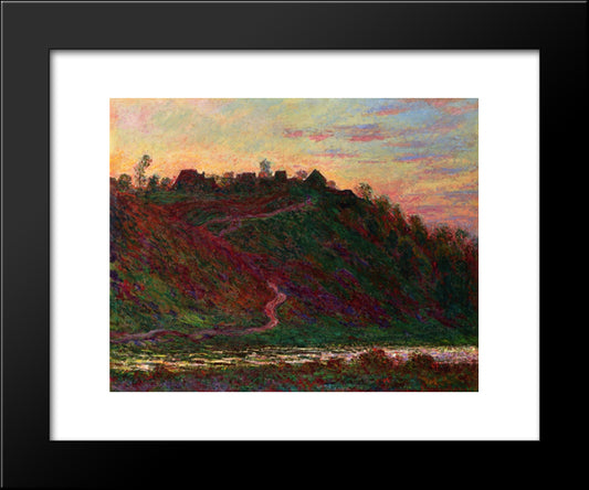 The Village Of La Roche-Blond, Sunset 20x24 Black Modern Wood Framed Art Print Poster by Monet, Claude
