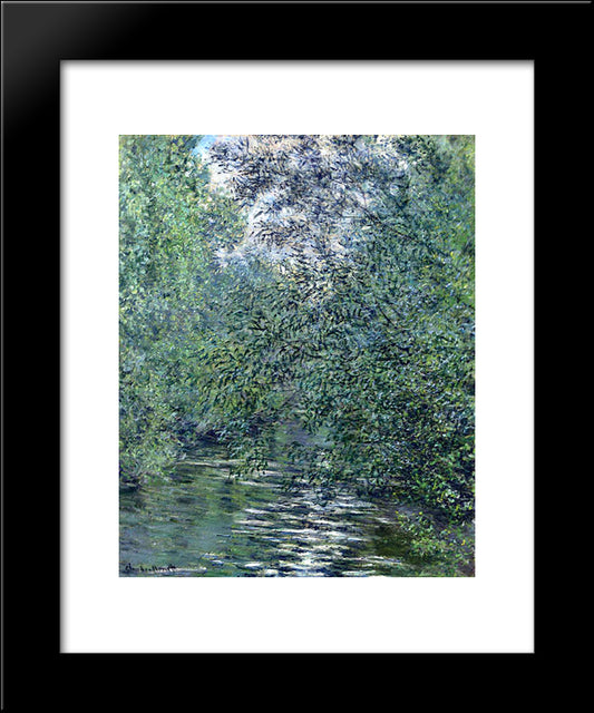 The Willows On The River 20x24 Black Modern Wood Framed Art Print Poster by Monet, Claude