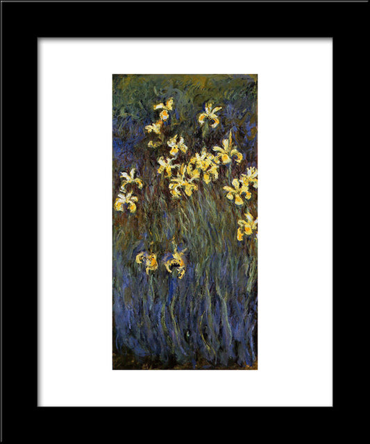 The Yellow Irises 20x24 Black Modern Wood Framed Art Print Poster by Monet, Claude