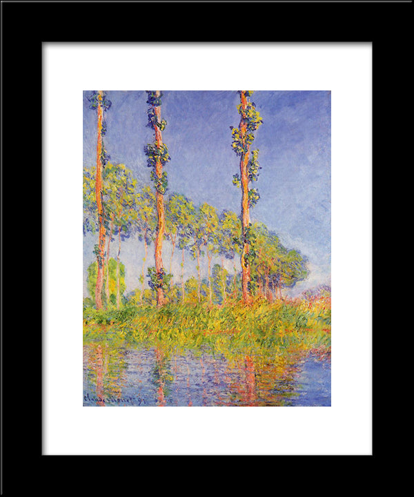 Three Trees, Autumn Effect 20x24 Black Modern Wood Framed Art Print Poster by Monet, Claude