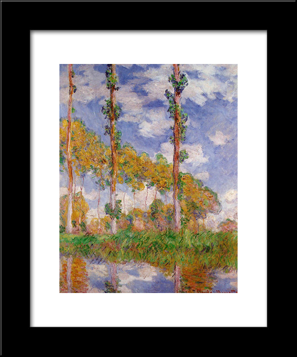 Three Trees In Summer 20x24 Black Modern Wood Framed Art Print Poster by Monet, Claude