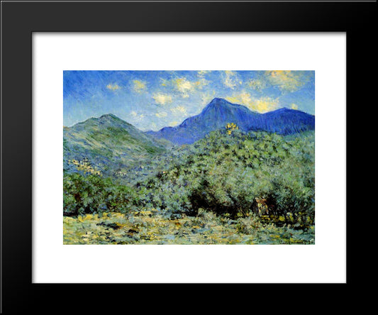 Valley Bouna Near Bordighera 20x24 Black Modern Wood Framed Art Print Poster by Monet, Claude