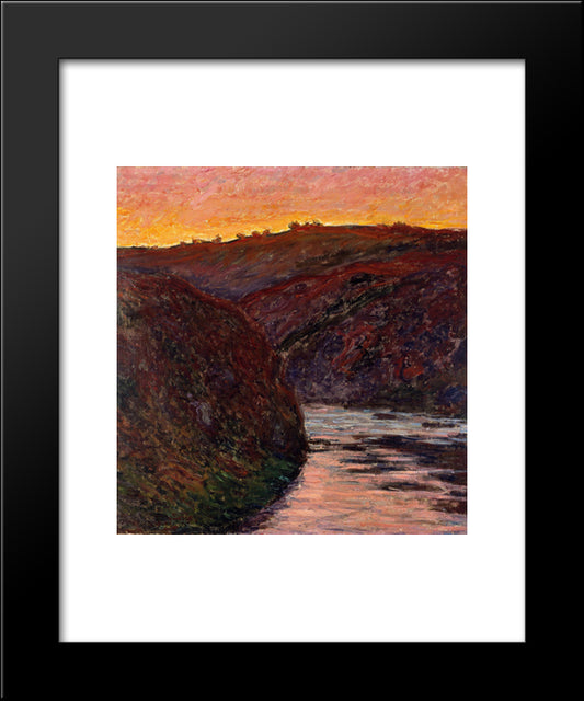 Valley Of The Creuse, Sunset 20x24 Black Modern Wood Framed Art Print Poster by Monet, Claude