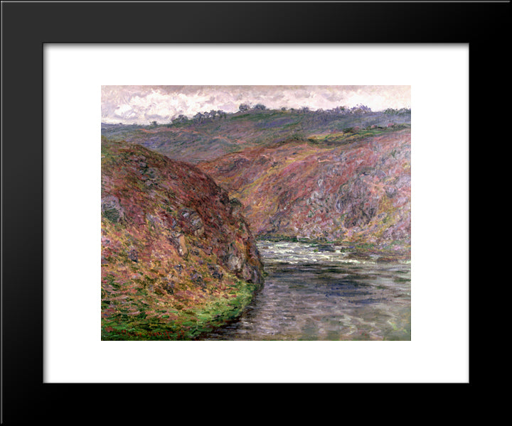 Valley Of The Creuse (Grey Day) 20x24 Black Modern Wood Framed Art Print Poster by Monet, Claude