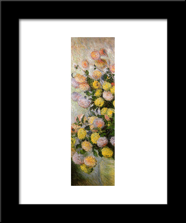 Vase Of Dahlias 20x24 Black Modern Wood Framed Art Print Poster by Monet, Claude