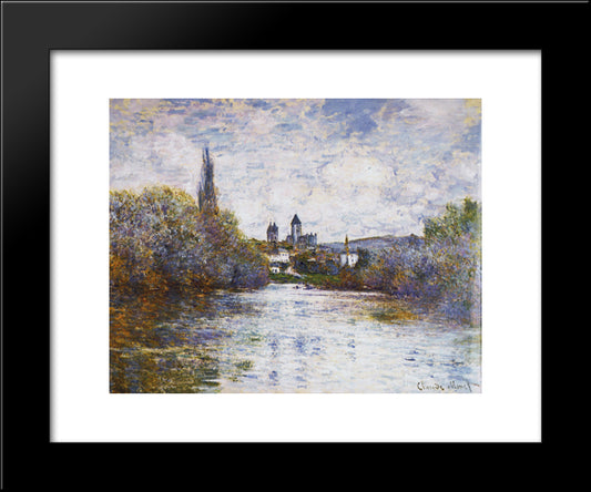 Vetheuil, The Small Arm Of The Seine 20x24 Black Modern Wood Framed Art Print Poster by Monet, Claude