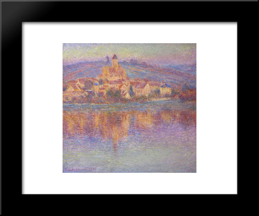 Vetheuil At Sunset 20x24 Black Modern Wood Framed Art Print Poster by Monet, Claude