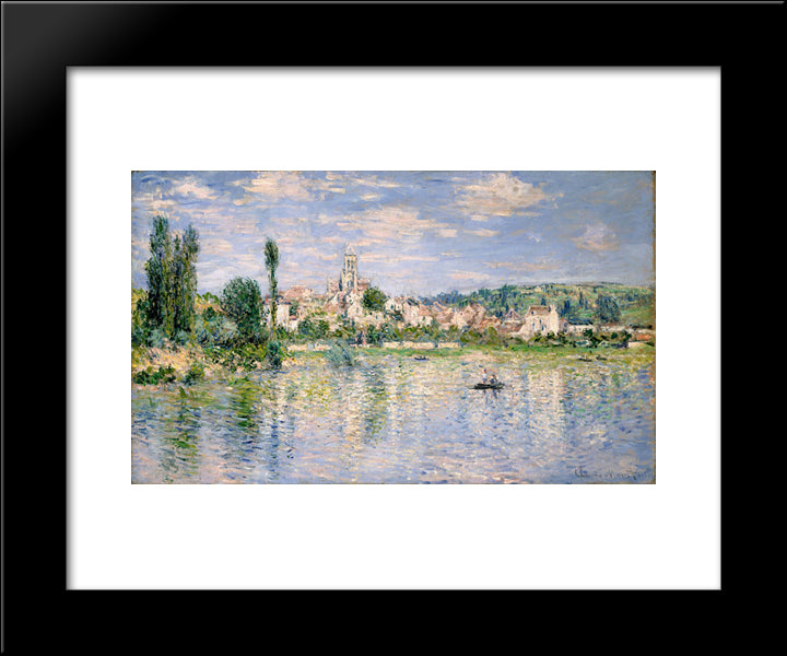 Vetheuil In Summer 20x24 Black Modern Wood Framed Art Print Poster by Monet, Claude
