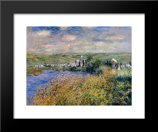 Vetheuil Seen From Ile Saint Martin 20x24 Black Modern Wood Framed Art Print Poster by Monet, Claude