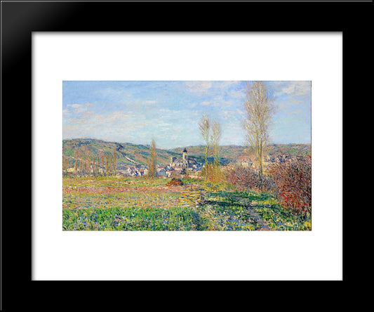 Vetheuil Under The Sun 20x24 Black Modern Wood Framed Art Print Poster by Monet, Claude