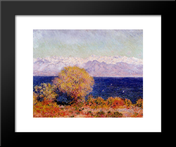 View Of Cap D'Antibes 20x24 Black Modern Wood Framed Art Print Poster by Monet, Claude