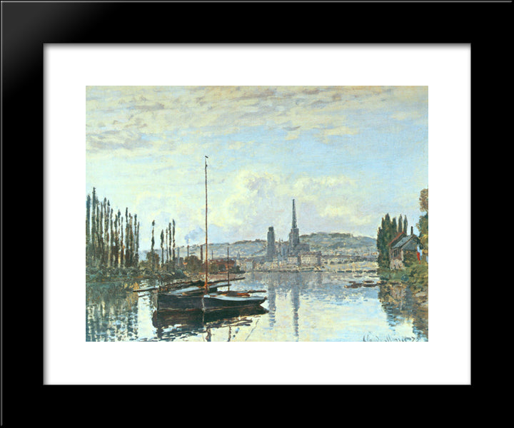 View Of Rouen 20x24 Black Modern Wood Framed Art Print Poster by Monet, Claude