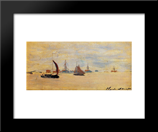 View Of The Voorzaan 20x24 Black Modern Wood Framed Art Print Poster by Monet, Claude