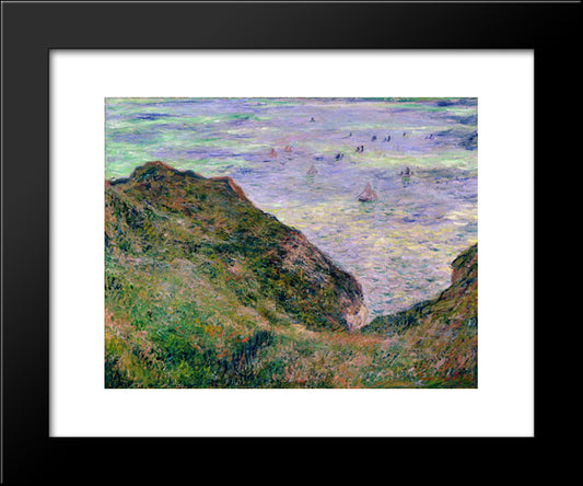 View Over The Sea 20x24 Black Modern Wood Framed Art Print Poster by Monet, Claude