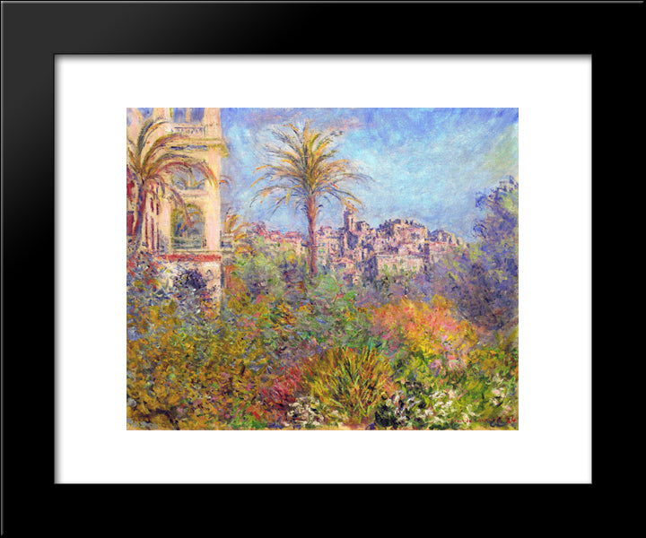 Villas At Bordighera 03 20x24 Black Modern Wood Framed Art Print Poster by Monet, Claude