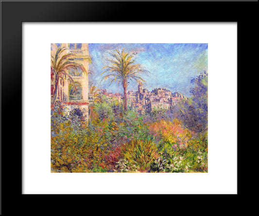 Villas At Bordighera 03 20x24 Black Modern Wood Framed Art Print Poster by Monet, Claude