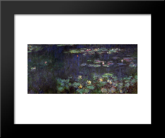 Water Lilies, Green Reflection (Right Half) 20x24 Black Modern Wood Framed Art Print Poster by Monet, Claude