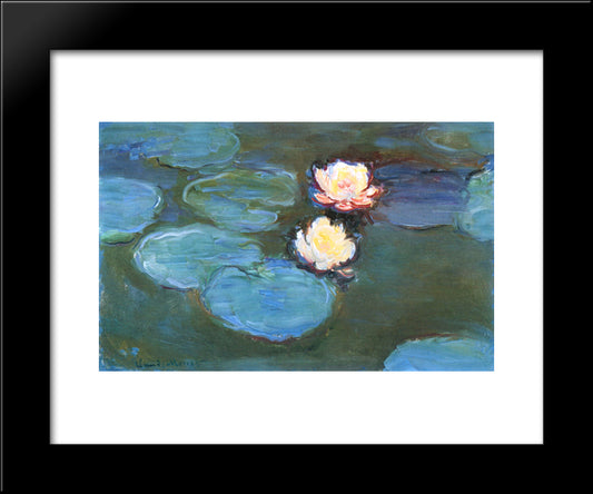 Water Lilies 20x24 Black Modern Wood Framed Art Print Poster by Monet, Claude