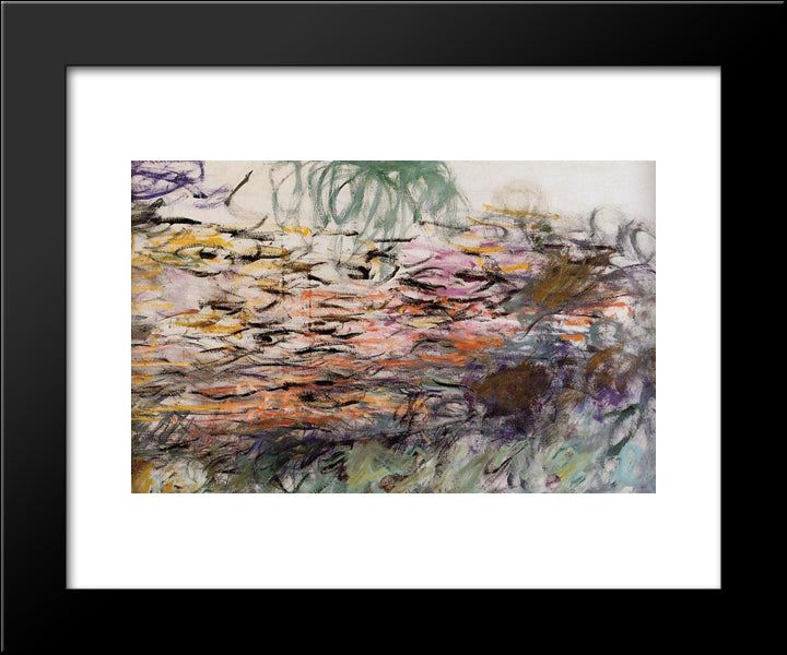 Water Lilies (Right Half) 20x24 Black Modern Wood Framed Art Print Poster by Monet, Claude