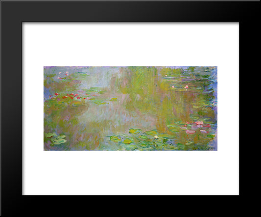 Water Lily Pond 20x24 Black Modern Wood Framed Art Print Poster by Monet, Claude
