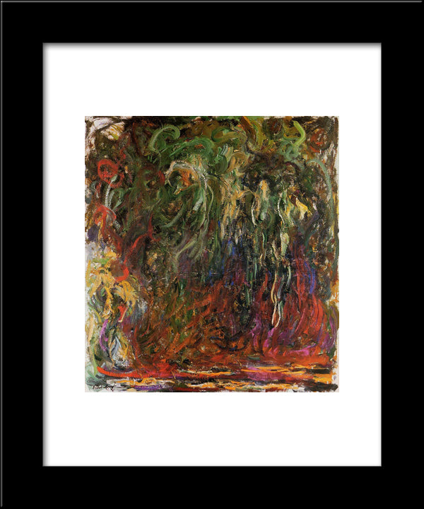 Weeping Willow, Giverny 20x24 Black Modern Wood Framed Art Print Poster by Monet, Claude
