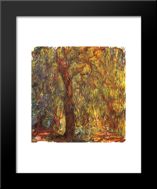 Weeping Willow 20x24 Black Modern Wood Framed Art Print Poster by Monet, Claude
