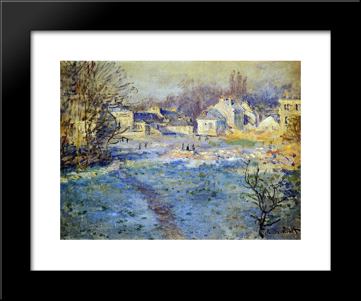 White Frost 20x24 Black Modern Wood Framed Art Print Poster by Monet, Claude