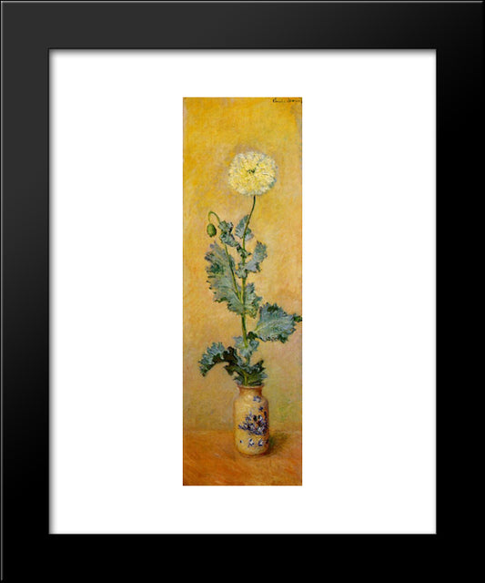 White Poppy 20x24 Black Modern Wood Framed Art Print Poster by Monet, Claude