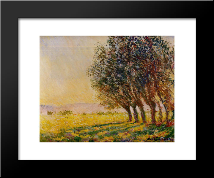 Willows At Sunset 20x24 Black Modern Wood Framed Art Print Poster by Monet, Claude