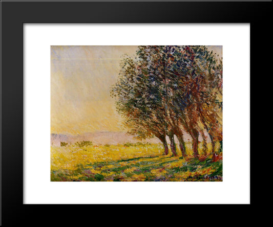 Willows At Sunset 20x24 Black Modern Wood Framed Art Print Poster by Monet, Claude