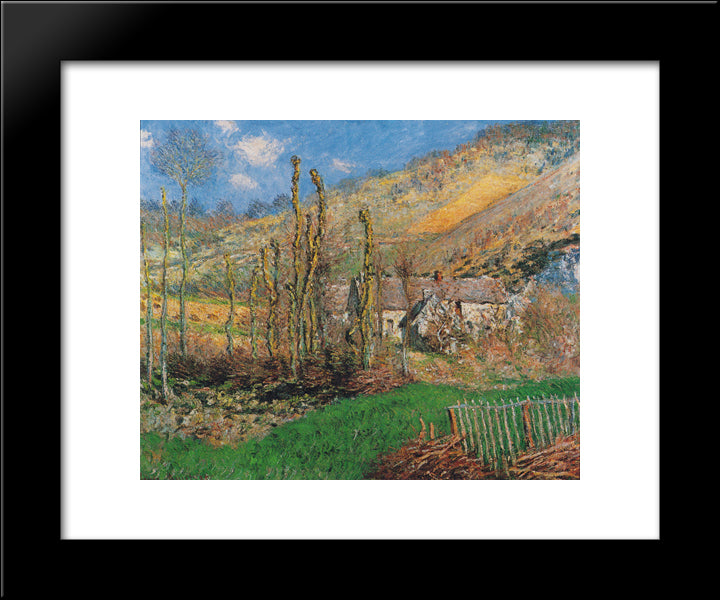 Winter Landscape At The Val De Falaise 20x24 Black Modern Wood Framed Art Print Poster by Monet, Claude